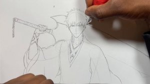 How To Draw Ichigo Kurosaki Step By Step Tutorial! - Bleach Thousand Year Blood War