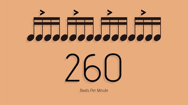 BPM = 260　メトロノーム - metronome - 16分 アクセント1-2 смотреть онлайн
