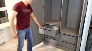 Распашной шкаф с антресолями ЛДСП "Серый пыльный"