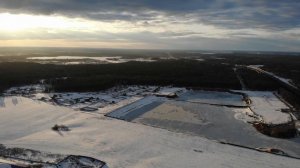 Полёт над деревней Аксиньино (Щёлковский район) и СНТ Слава. Март 2021 года.