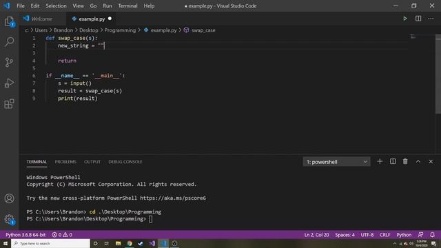 Case Swap Python Practice Problem using isupper and islower String Methods