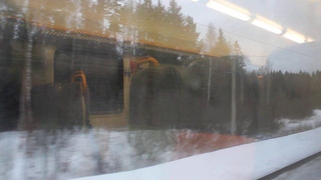 Зимним вечером отправляемся от станции Нара на электричке в Москву
