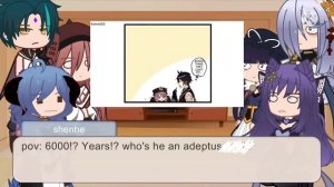 The Adeptus react to zhongli || rex lapis human form || genshin impact react