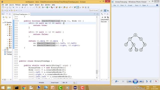 Binary Tree in Java - 21: Check if two binary trees are identical смотреть онлайн