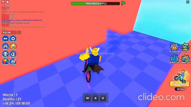 прохождение за несколько минут Obby But You're on a Bike смотреть онлайн