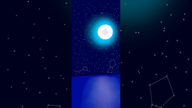 Drawing A Moon with Ursa Minor and Orion Constellation on the night sky