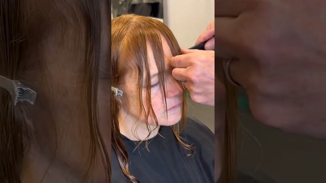 How to freehand cut a curly fringe #haireducator #curlyhair #shorts28