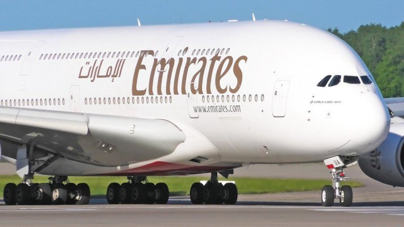 Takeoff of the largest plane in the world Airbus A380. Emirates airlines, Moscow-Dubai. My #shorts