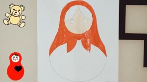 How to draw a matryoshka doll for children easily/Как нарисовать матрешку детям легко