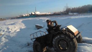 Зимой по снегу на каракате.