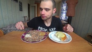 МУКБАНГ/АСМР ГРЕЧКА/КОТЛЕТЫ КУРИНЫЕ/СОУС/ВАТРУШКА С КАРТОШКОЙ/ЛУК/ОБЖОР/  EATING/ASMR/Mukbang#274