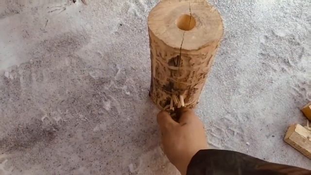 Финская свеча,печка из бревна. смотреть онлайн