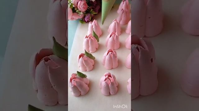 Отсадка зефирных тюльпанов I цветы из зефира I зефир I домашний зефир I зефир рецепт I