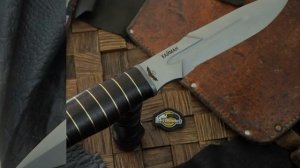 Мощный нож Мелита-К Кайман, сталь 70Х16МФС, рукоять кожа