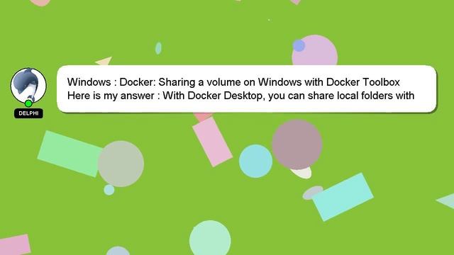 Windows : Docker: Sharing a volume on Windows with Docker Toolbox смотреть онлайн