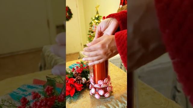 DIY Christmas Peppermint Centerpiece