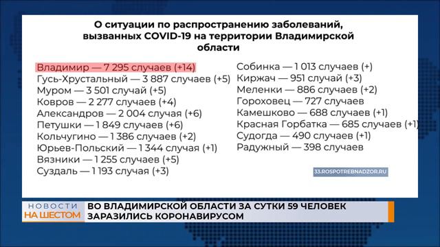 Во Владимирской области за сутки 59 человек заразились коронав смотреть онлайн