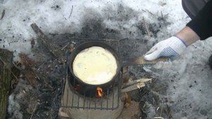 Блины походные на костре и важная информация для подписчиков Весенний поход в лес