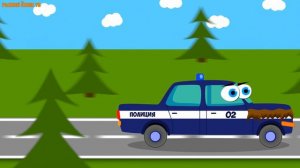 Городские Машинки - ПОЛИЦЕЙСКАЯ МАШИНА которая долго СПИТ. Знакомим детей с разными автомобилями