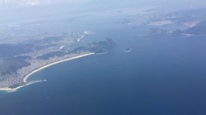 Пляж Копакабана вид с самолета 1 января Рио-де-Жанейро