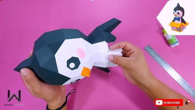 MagicWorld3D - Penguin Box - Tutorial Papercraft + [SVG - Cricut] [.Studio3 - Silhouette]