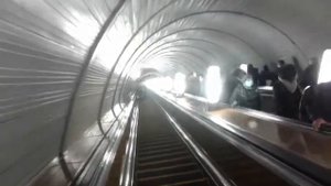 Запуск эскалатора на переходе с Киевской кольцевой на Киевскую Филёвской линии.12.11.2020.