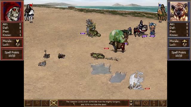 HEROES 3 COMBAT 9999 EACH SLOT NECROPOLIS VS FORTRESS смотреть онлайн