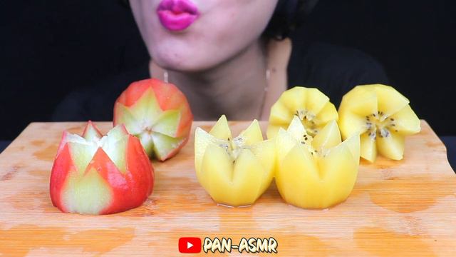 ASMR EATING FRESH FRUIT * GOLD KIWI + ROSE APPLE (EATING SOUND) NO TALKING | PAN-ASMR