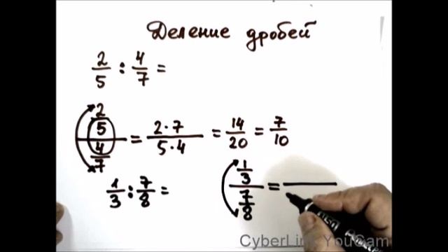 Деление дробей