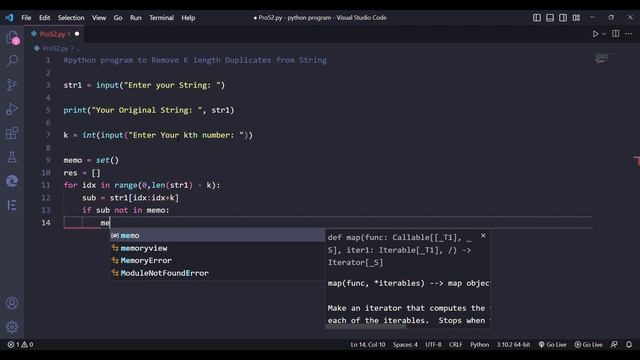 python program to Remove  K length from String. #ptyhon #coding #newvideo