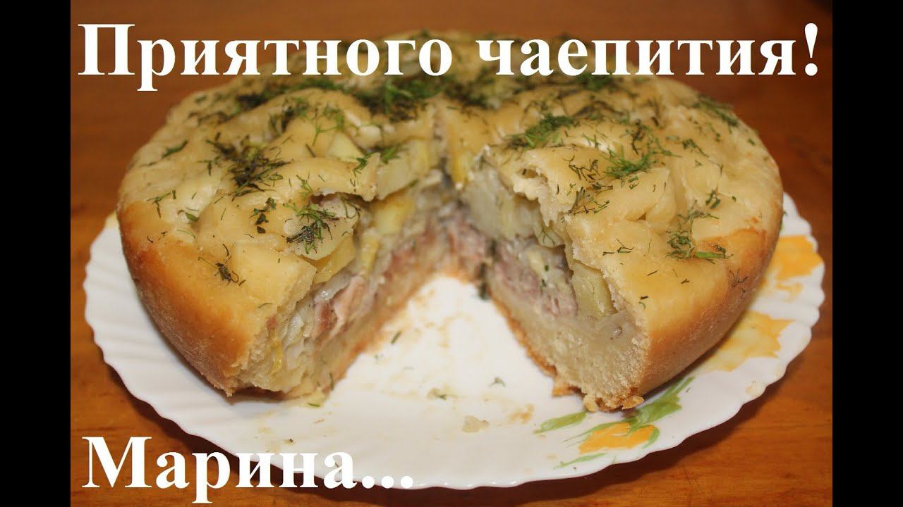 Пирог с вареной курицей и картошкой в мультиварке