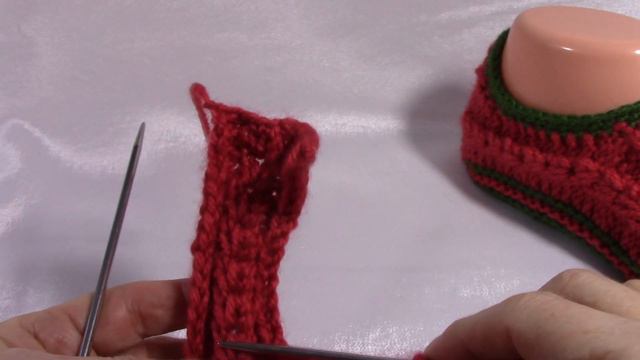 Нарядные Тапочки БЕЗ шва с Глубокой Пяткой на 2х спицах.