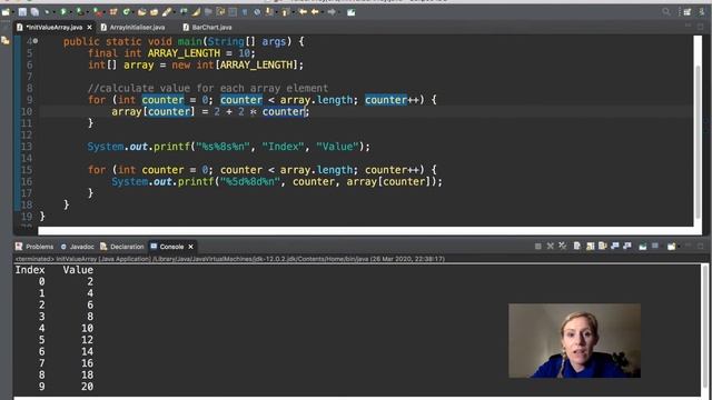 42) Calculating the values to store in an array | Java with Ali