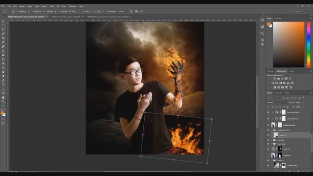 Эффект Огня в Фотошопе. Как Сделать ЭФФЕКТ ОГНЯ в Photoshop CS6. смотреть онлайн