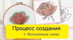Роза - бесплатная схема вышивки крестом. Процесс создания. Как нарисовать схему вышивки крестиком?