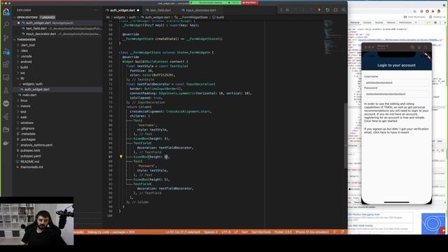 Урок 30: "Основы Flutter - верстаем themoviedb, экран авторизацию