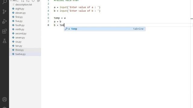 Write a Python Program to swap two variables using temp variable.#pythonprogram #cpmcdplatform #swa