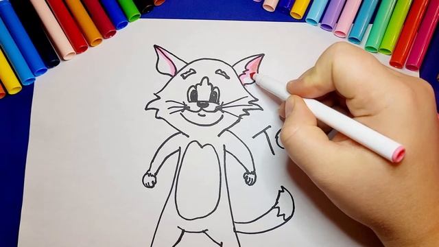 How to Draw Tom from Tom and Jerry Cartoon Как нарисовать Тома из Том и Джерри мультика смотреть онлайн