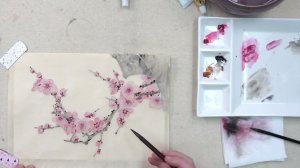 «Весенние цветы Китая» в технике могуфа