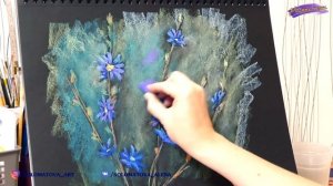 Цикорий. Как рисовать сухой пастелью. Drawing with soft pastels