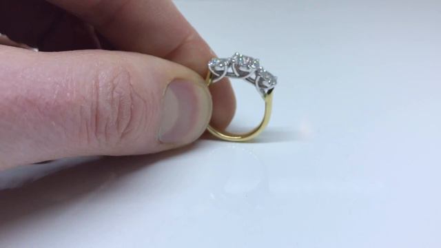 18ct Yellow & White Gold Three Diamond Halo Engagement Ring 0.75ct смотреть онлайн