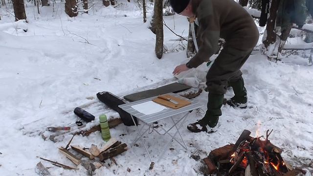 Однодневный поход. Зимний лес. Мясо на костре I Hike to the winter forest.