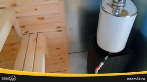 Обзор мобильной бани 2,3х5 м. из профилированного бруса в Омске