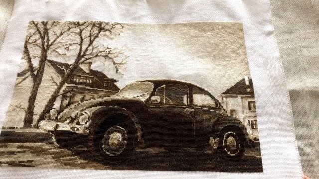 Вышивка/ Риолис/ Старая фотография: Жук/ готовая работа смотреть онлайн