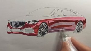 Как нарисовать Майбах 2021- Самый дорогой Мерседес | Mercedes-Maybach 2021