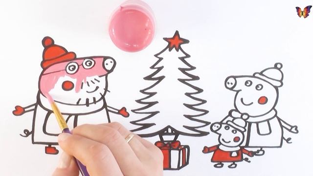 Как нарисовать СВИНКУ ПЕППУ / мультик раскраска СВИНКА ПЕППА  для детей / Раскраски малышам смотреть онлайн