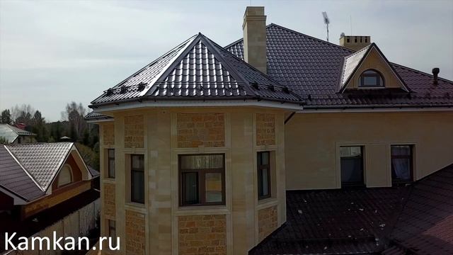 Облицовка коттеджа натуральным камнем: дагестанским ракушечником. смотреть онлайн