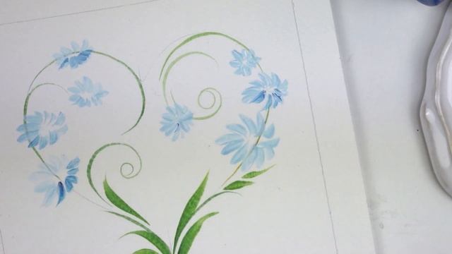 Ромашка на открытке. Рисунок акриловыми красками. смотреть онлайн