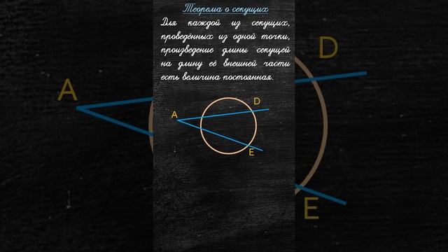 Теорема о секущих смотреть онлайн