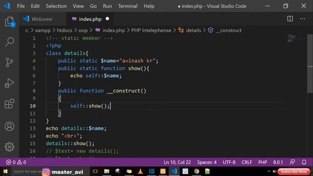 PHP OOP-7 static members  in Hindi #OOP #PHP #COMPUTERTIPSANDPROGRAMMING